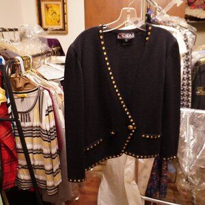 Beautiful navy blue Escada knit jacket